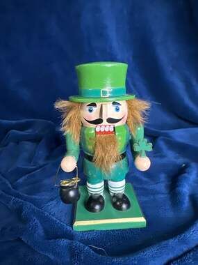 December Home 7" Leprechaun Nutcracker with Pot of Gold and Shamrock
